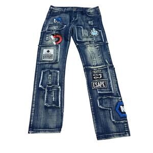 Biepa Jeans 1971 Patchwork Retro Y2K Chaos Denim Mens Sz: 32x32 Pants E8